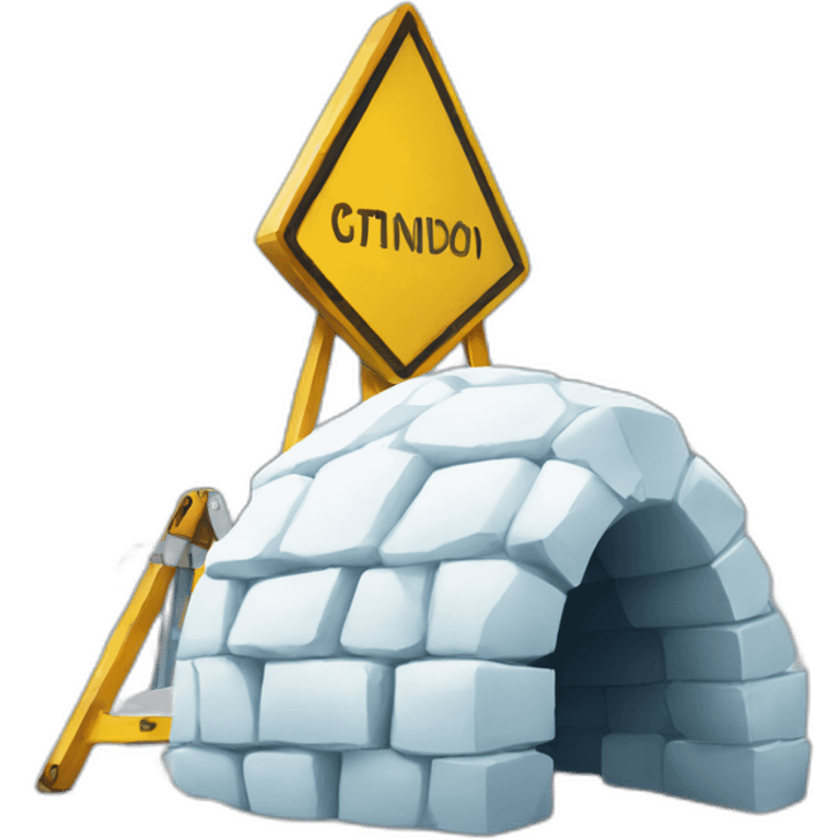 igloo under construction sign emoji