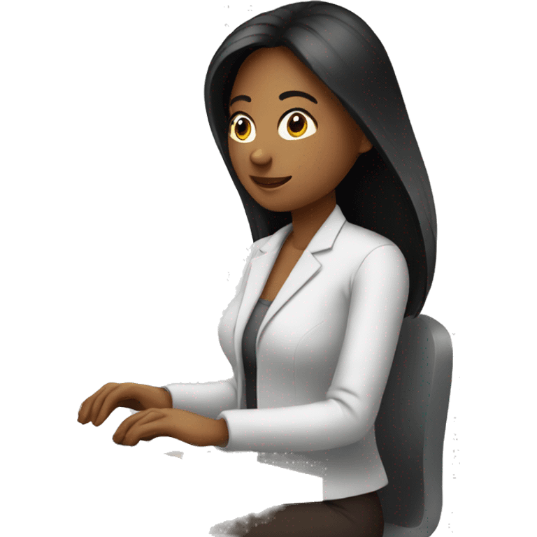 woman works at computer emoji