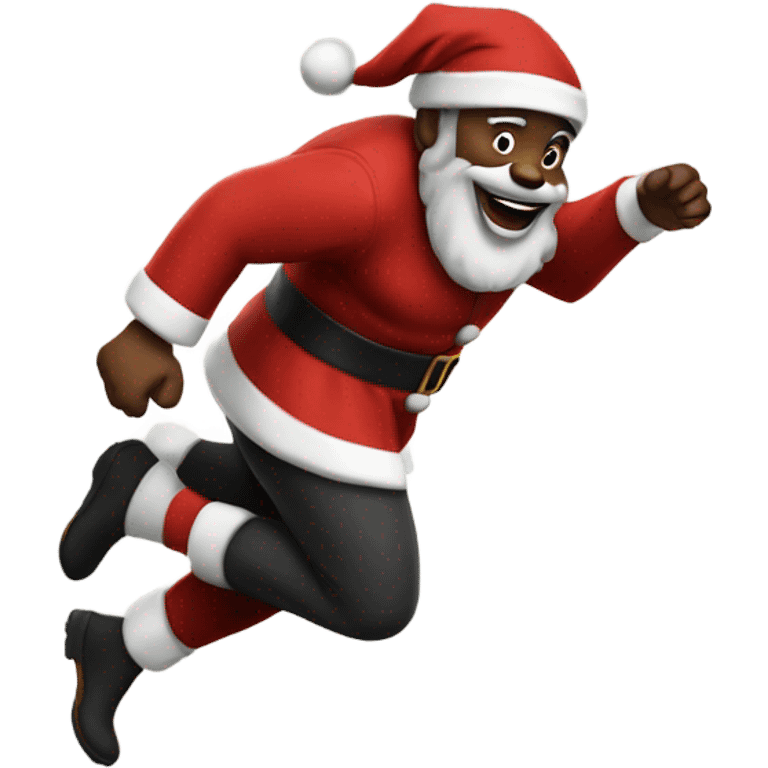 Black Santa Claus running  emoji