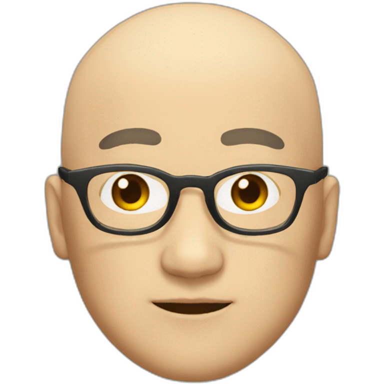 Bald, round glasses Japanese, 40 years old. emoji