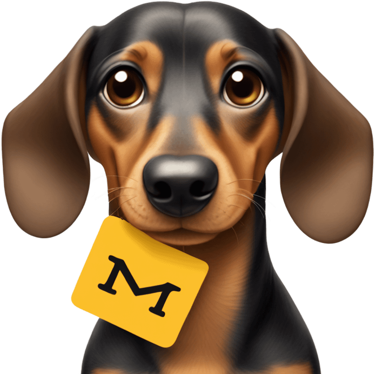 Weiner dog holding up delta gamma sign emoji