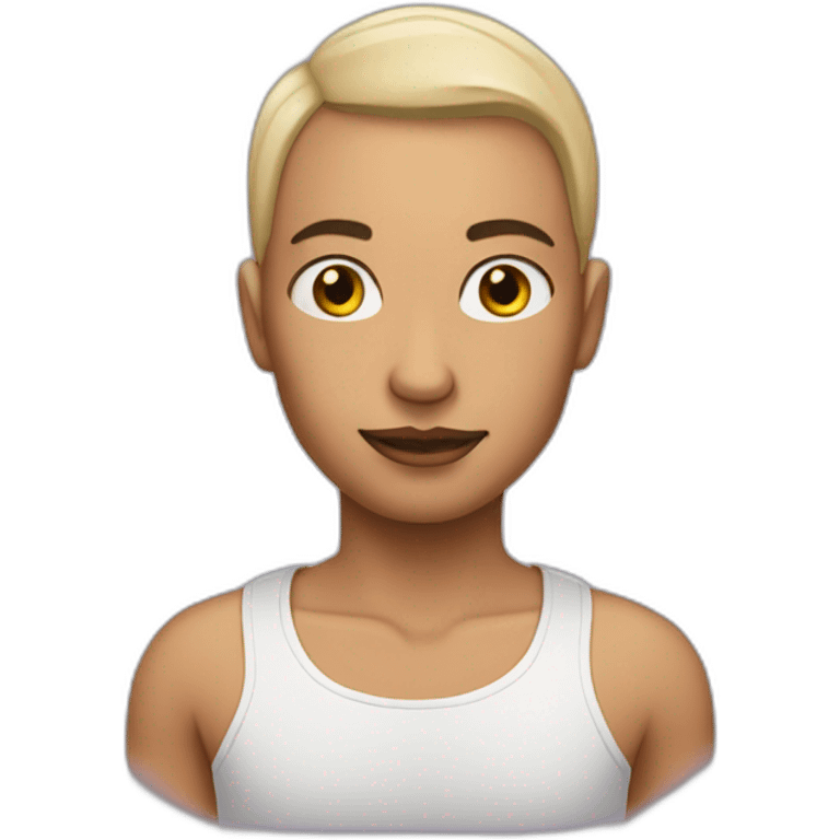 Personne sans cheveux avec tatouages emoji