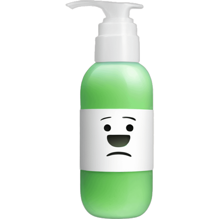 facial scrub bottle with label emoji