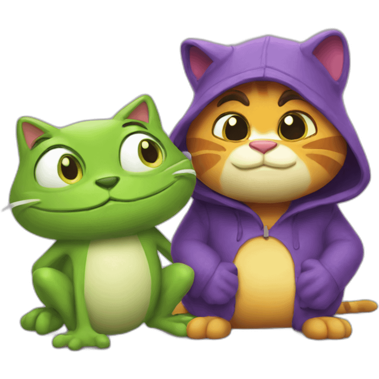 Big the cat and Froggy emoji