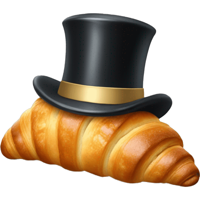 croissant with top hat emoji