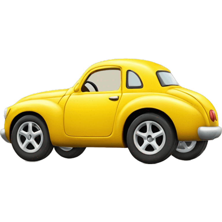 petite voiture jaune de côté emoji