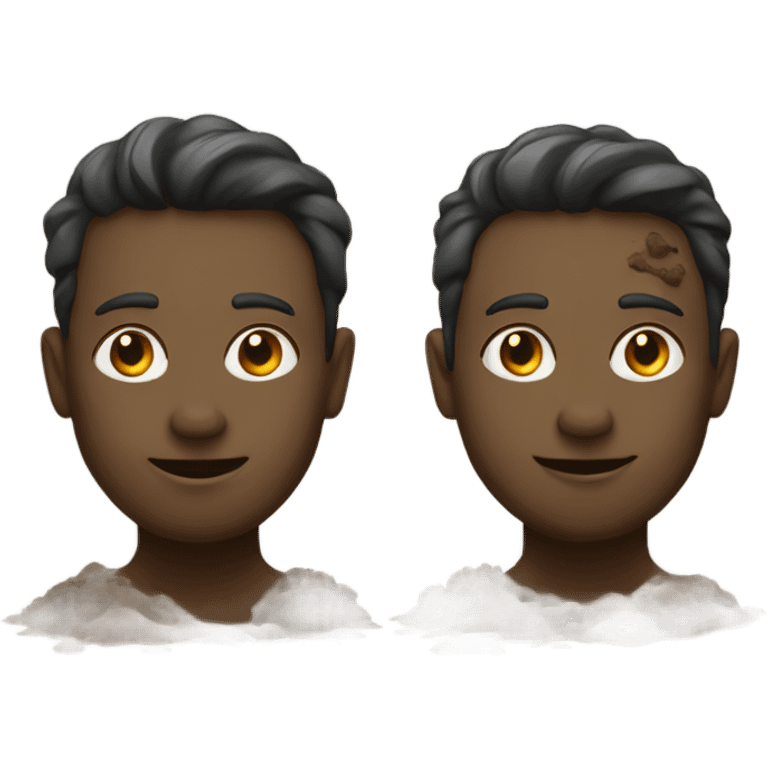 Side by side in mud emoji