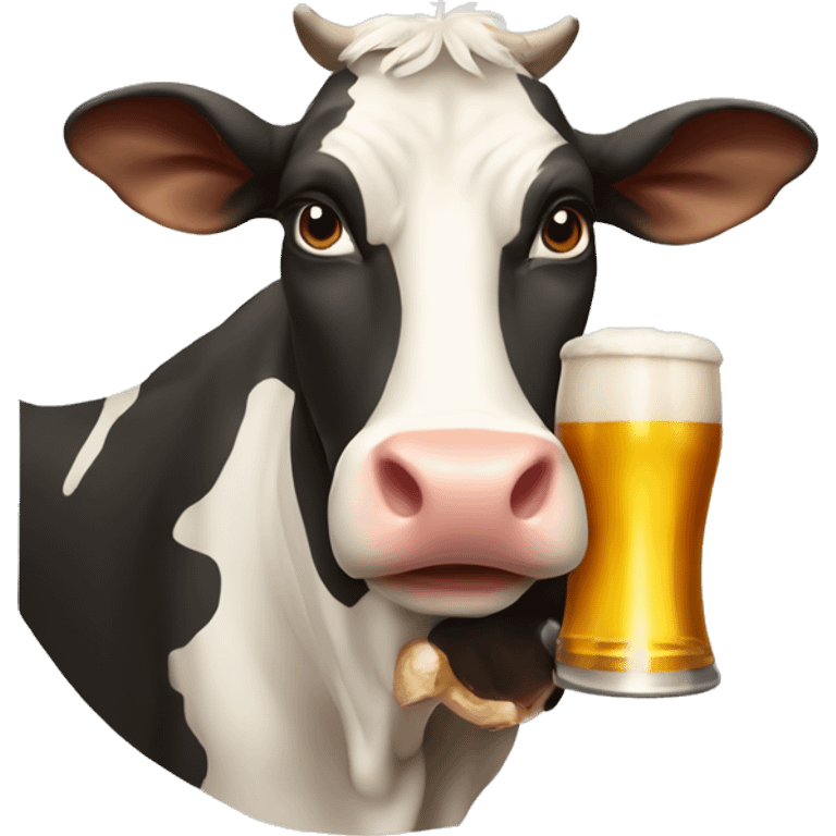 Cow drinking beer  emoji