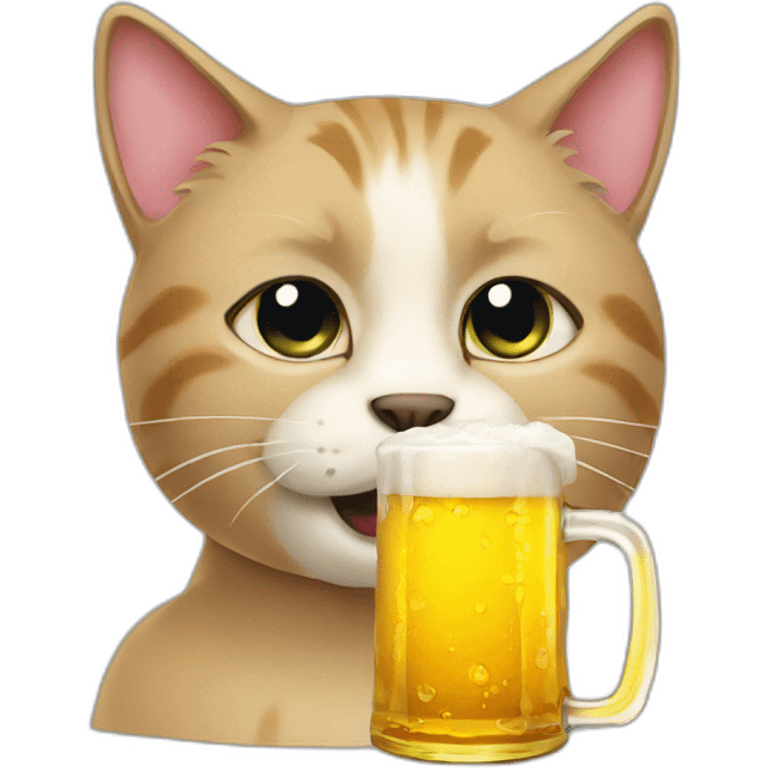 Cat drink beer emoji