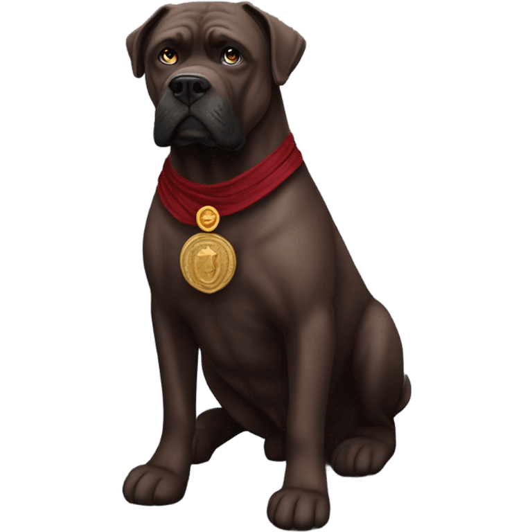 A burgundy-colored Cane Corso as Roman Senator. emoji