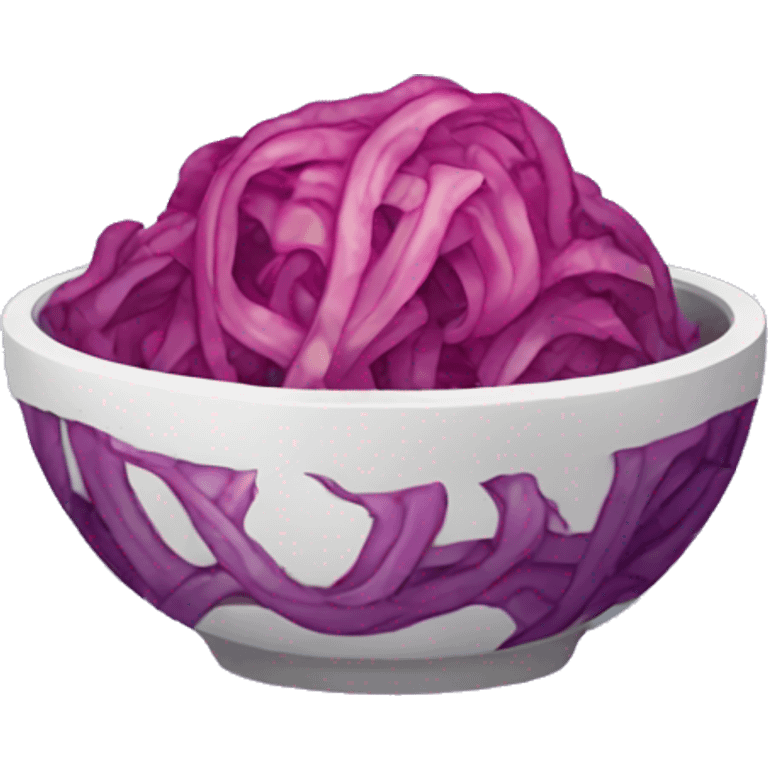 Kimchi: A small bowl with red, spicy cabbage. emoji