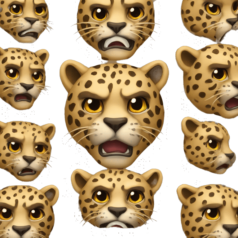  Angry leopard animal emoji