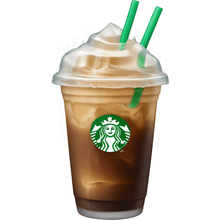 Starbuck ice coffee with ice cubes emoji