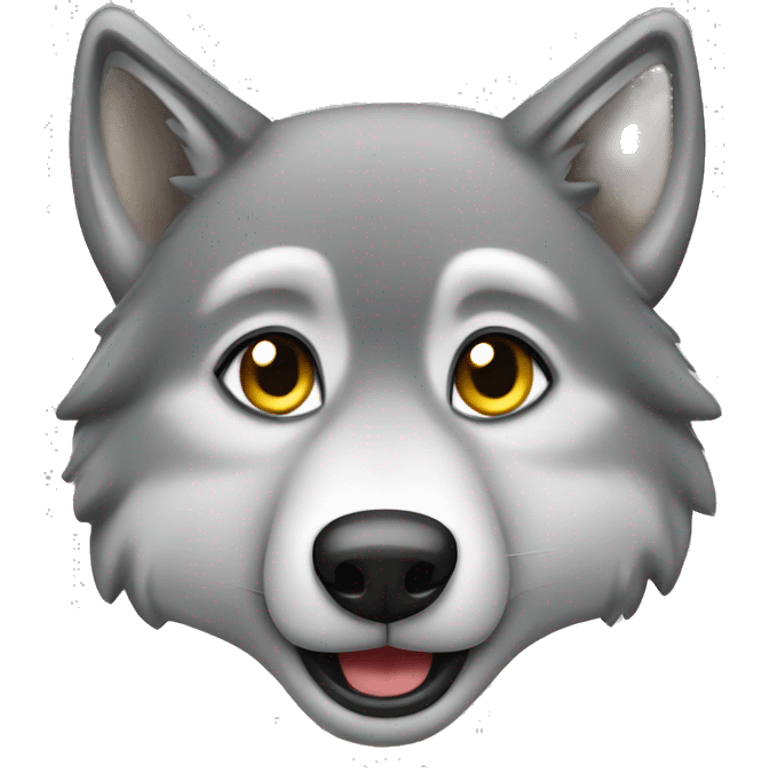 A cute gray Wolf emoji