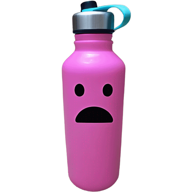 A tumbler water bottle that says hi emoji