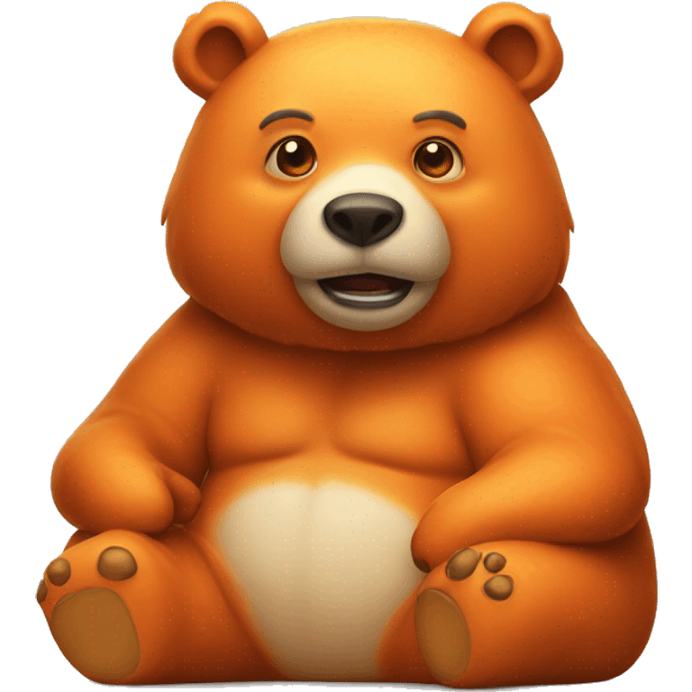 Orange fat bear realistic emoji