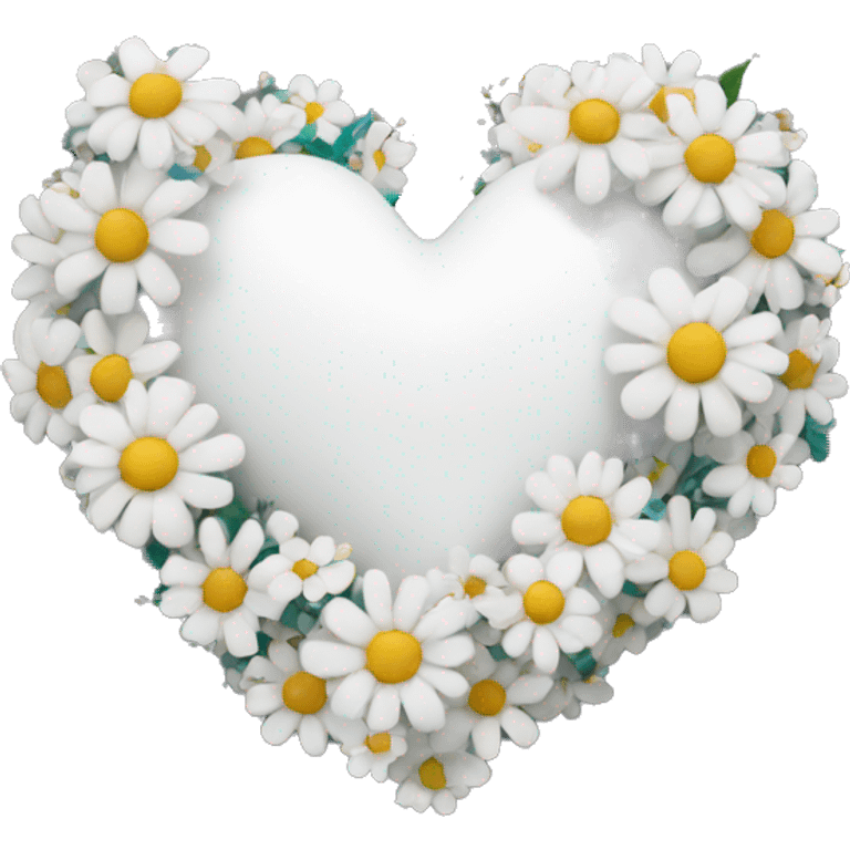 White heart with flowers  emoji