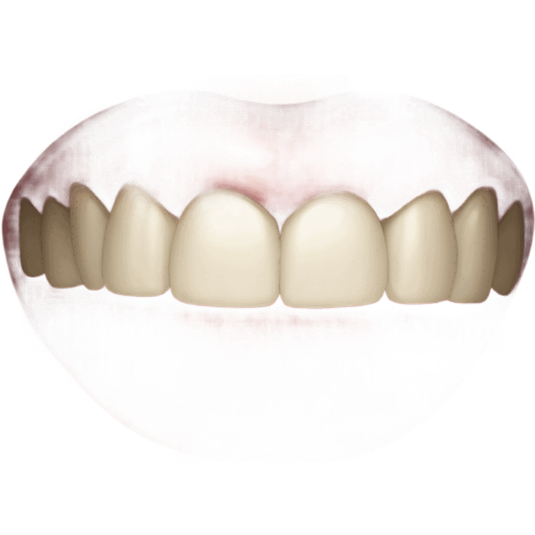 teeth over lips with hands in an L shape under chin emoji