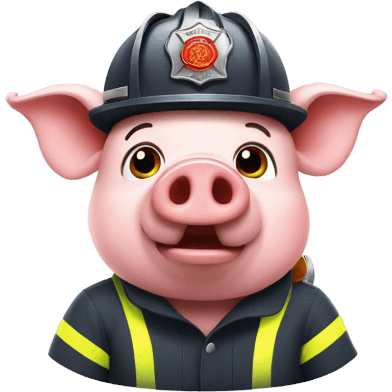 Pig with firefighter helmet  emoji