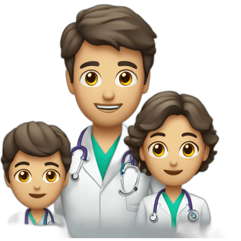 Medico de familia con poco pelo emoji