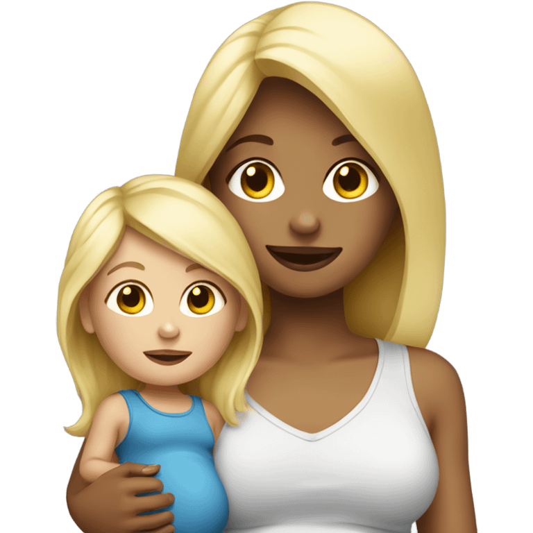 Blonde Girl with baby boy emoji