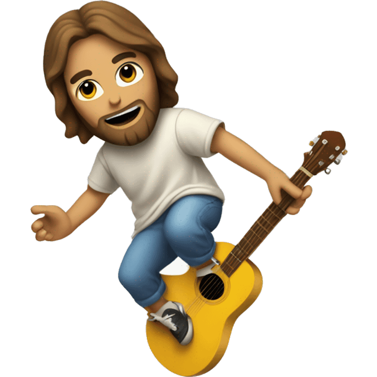 Jesus christ skateboarding while playing the guitar to free bird emoji