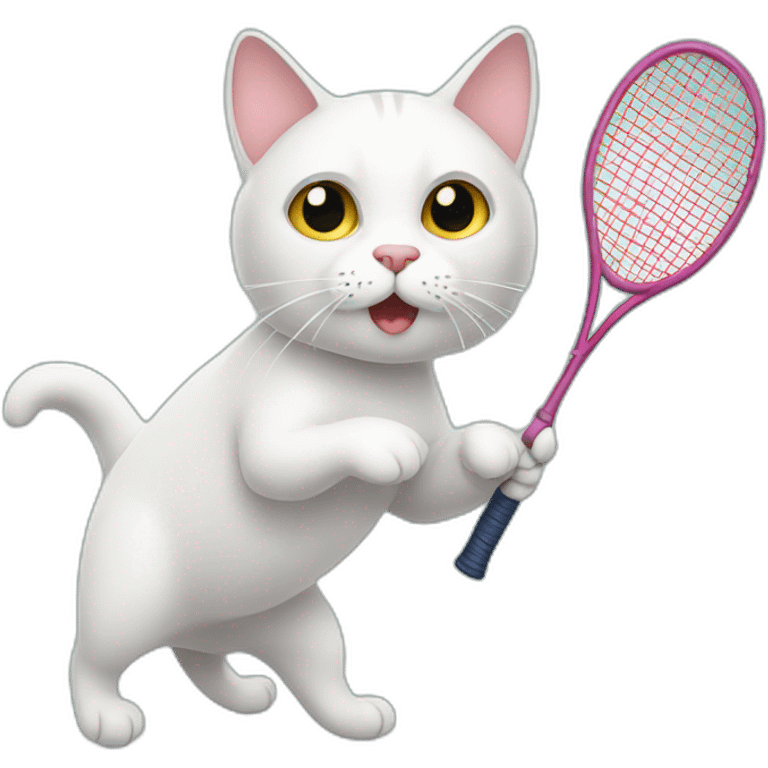 a cat with a badminton racket emoji