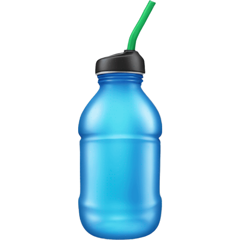 Water bottle with handle and straw emoji