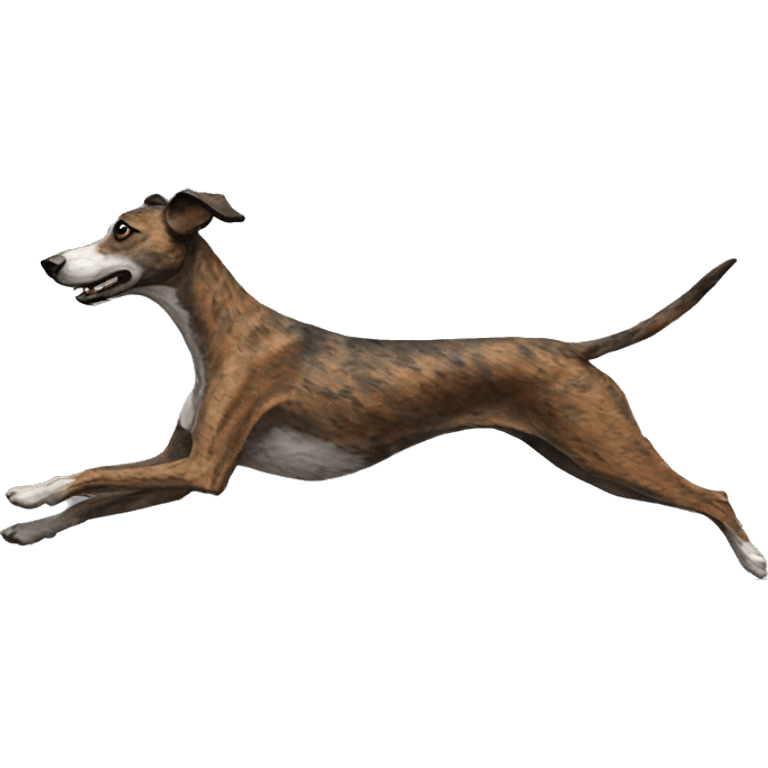 Brindle dog lurcher running emoji