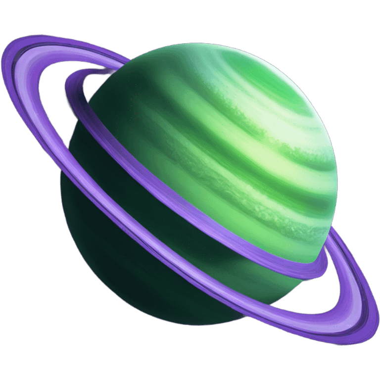 green saturn ,purple rings emoji