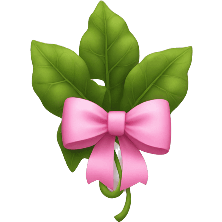 green ivy with a pink bow emoji