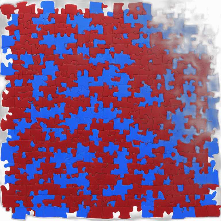 blue and red puzzle emoji