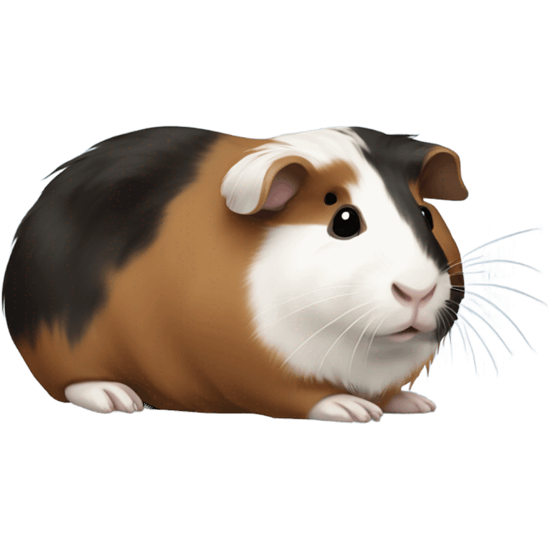 Brown white black guinea pig emoji