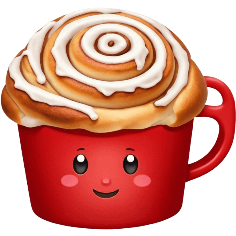 Cinnamon roll in a red cup emoji