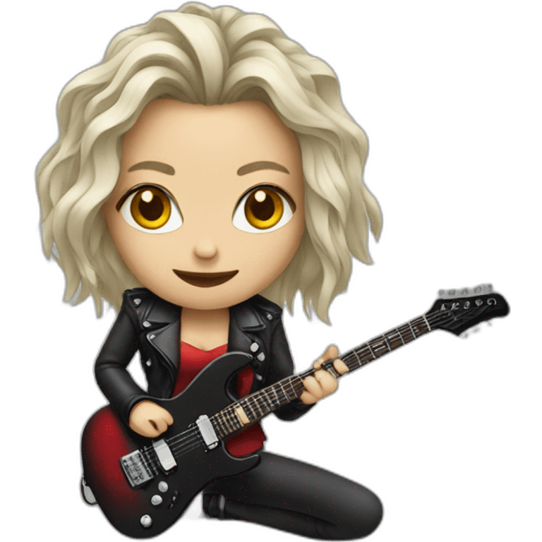 female metal guitarist emoji