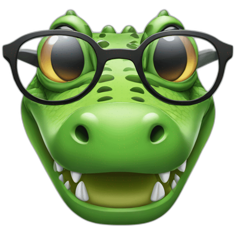 Crocodile with glasses emoji