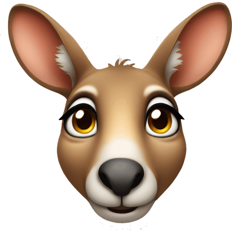 Cute kangaroo face emoji