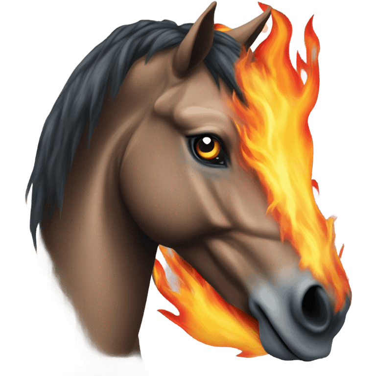 Horse with flame emoji