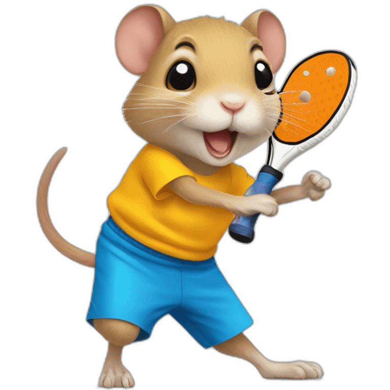 Gerbil playing pickleball emoji