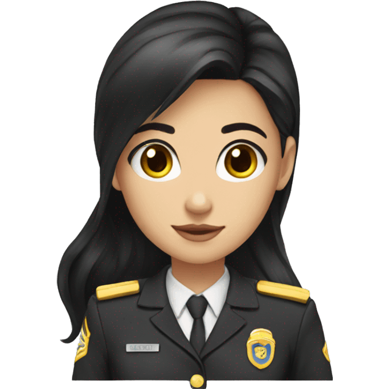 girl black long hair black eyes in uniform emoji