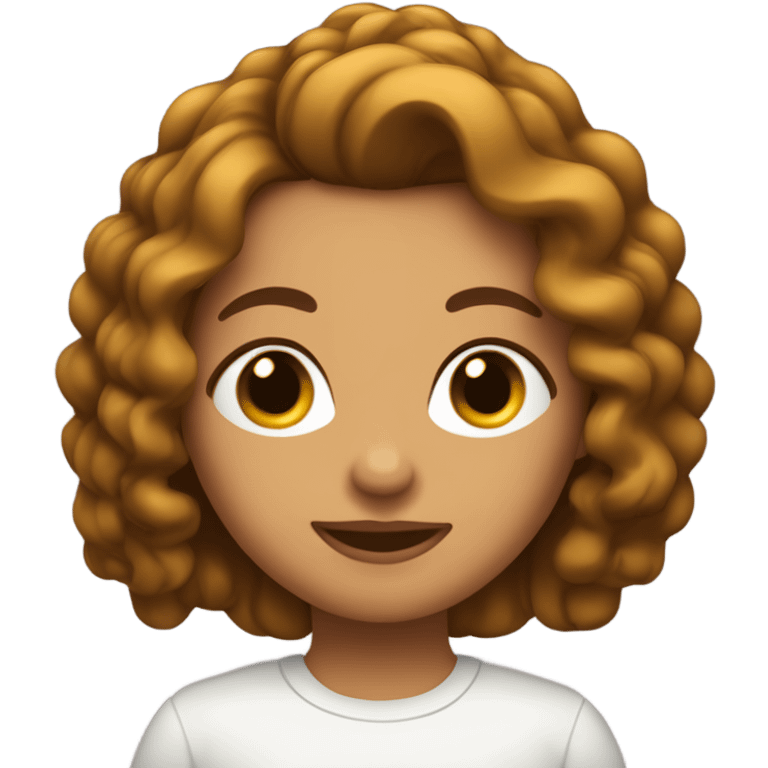 chica con pelo castaño, color de piel mas o menos blanca y con ondas en el cabello emoji