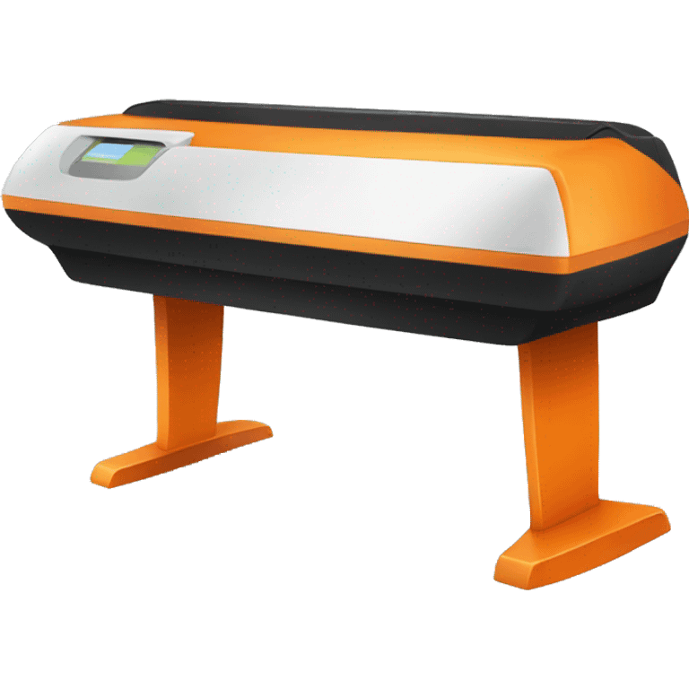 scanner orange et table noir emoji