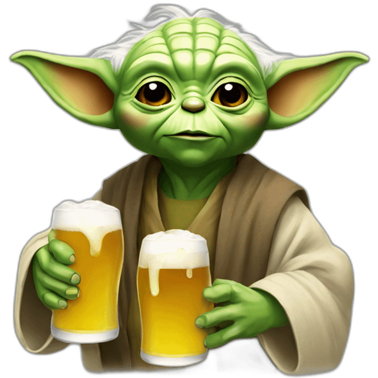 Yoda drink a beer emoji