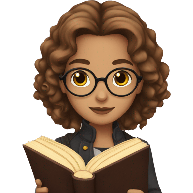 Hermione with a book emoji