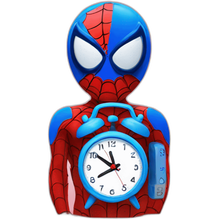 Blue red spiderman alarm clock emoji