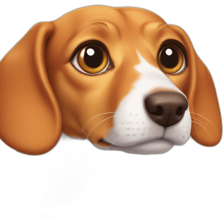 half orange cat half dapple dachshund catdog emoji