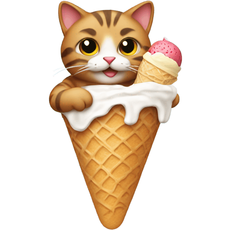 cat holding an ice cream  emoji