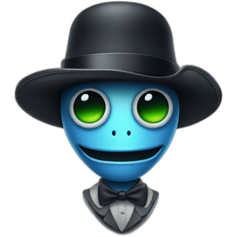 Alien wearing a  bowler hat emoji