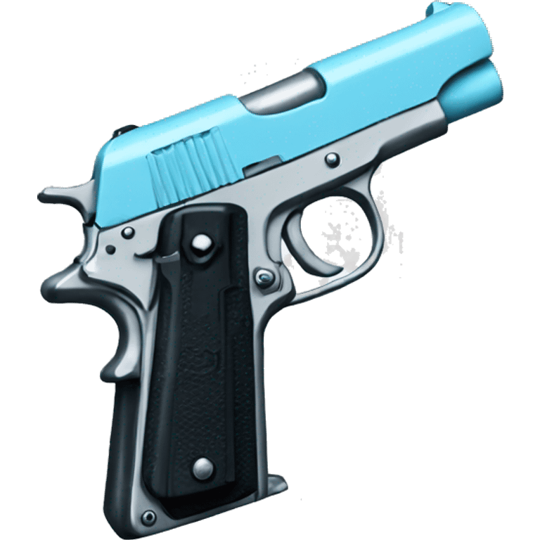 baby blue pistol with a black ribbon emoji