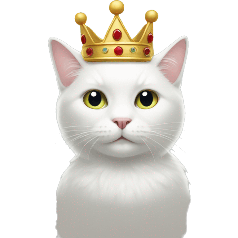 White Cat with crown emoji